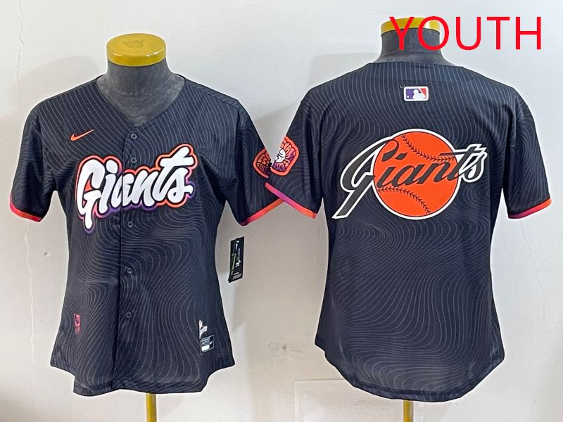 Youth San Francisco Giants Blank Black Second generation Joint Name 2025 Nike MLB Jersey style 9